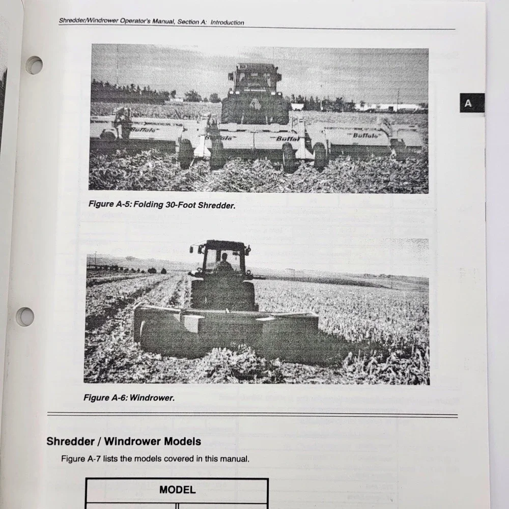 Buffalo, Fleischer Manufacturing 4800, 4900‎ Shredder/Windrower Operators Manual